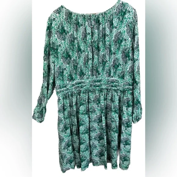 Boden Long Sleeved Dress 16 Selina Kelly Green Floral Knee Length - Picture 2 of 13